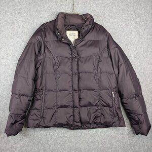 Eddie Bauer Women’s Goose Down Coat Jacket Purple Plum XL Winter Warm - EUC